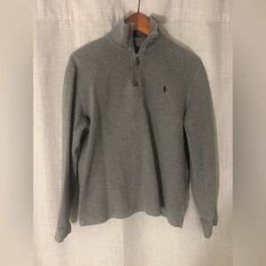 Men’s Polo Ralph Lauren 1/4 Zip Pullover Gray Sweater Size Medium